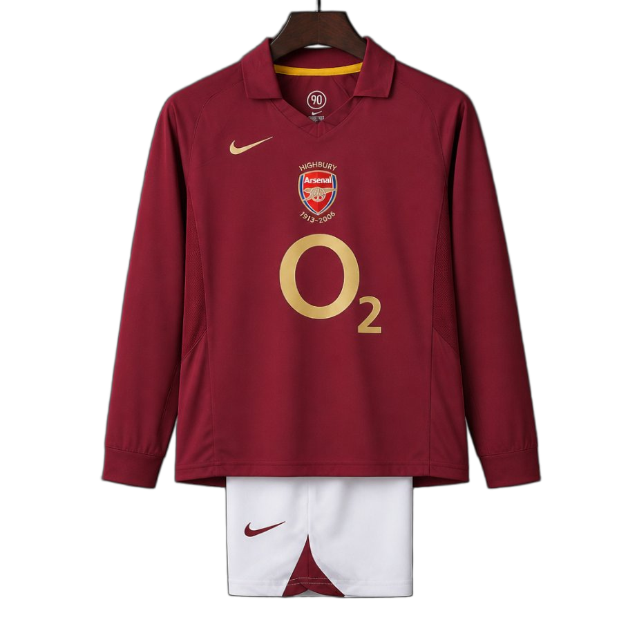 Arsenal 2005/06 Home Kids Kit – Long Sleeve – Retro Version
