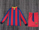 FC Barcelona 2010/11 Home Kids Kit – Long Sleeve – Retro Version – Red/Blue