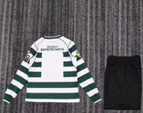 Sporting 2001/03 Home Kids Kit – Long Sleeve – Retro Version – White/Green
