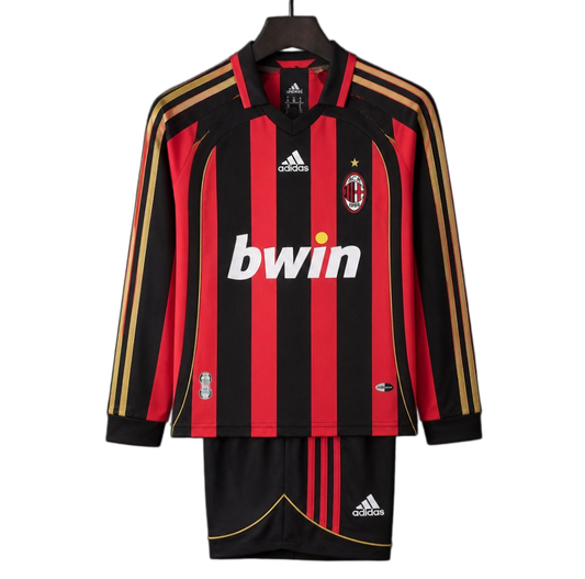 AC Milan 2006/07 Home Kids Kit – Long Sleeve – Retro Version