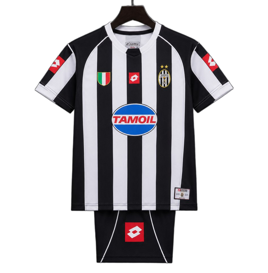 Juventus 2002/03 Home Kids Kit – Retro Version – Black/White