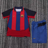FC Barcelona 2003/04 Home Kids Kit – Retro Version – Red/Blue