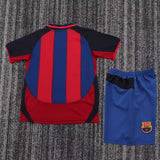 FC Barcelona 2003/04 Home Kids Kit – Retro Version – Red/Blue