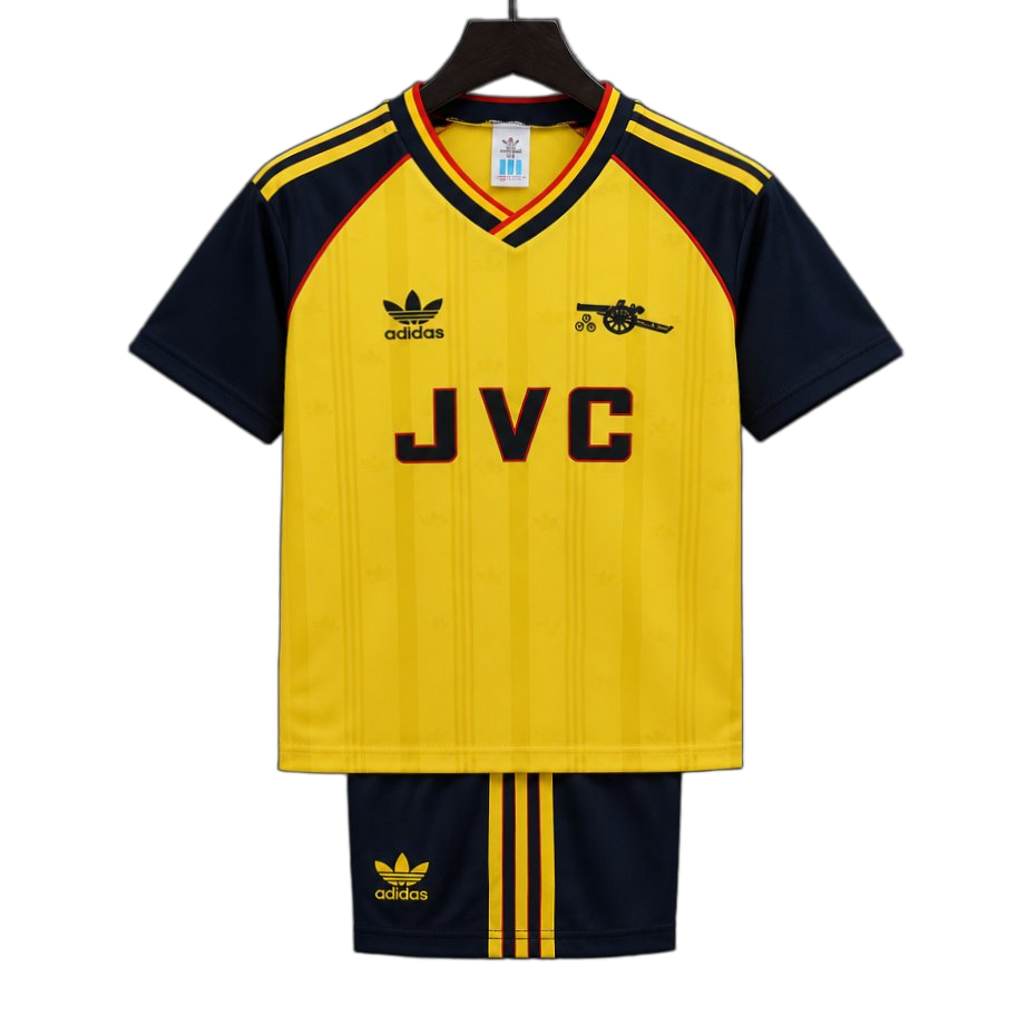 Arsenal 1988/90 Away Kids Kit – Retro Version – Yellow