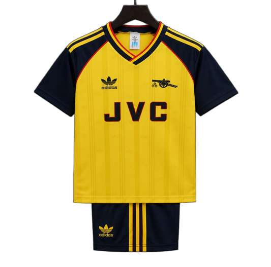 Arsenal 1988/90 Away Kids Kit – Retro Version – Yellow