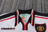 Manchester United 1998/99 Away Kids Kit – Retro Version – White