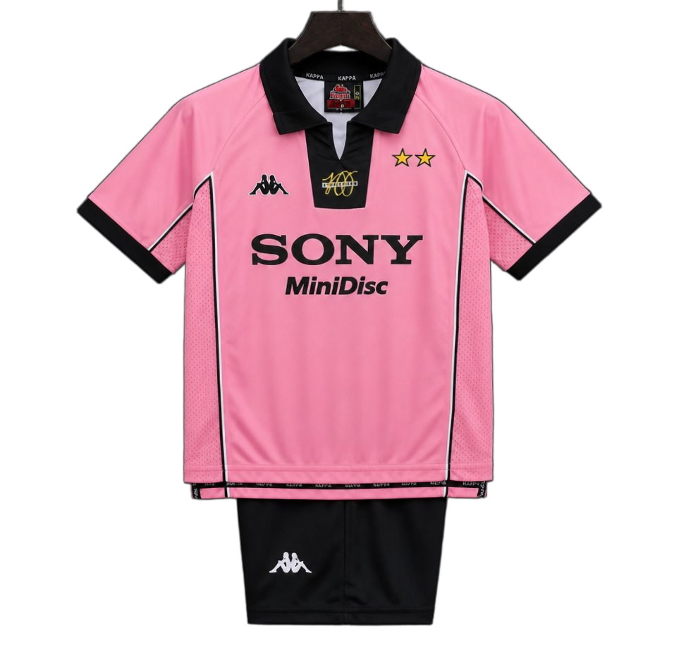 Juventus 1997/98 Away Kids Kit – Retro Version – Pink