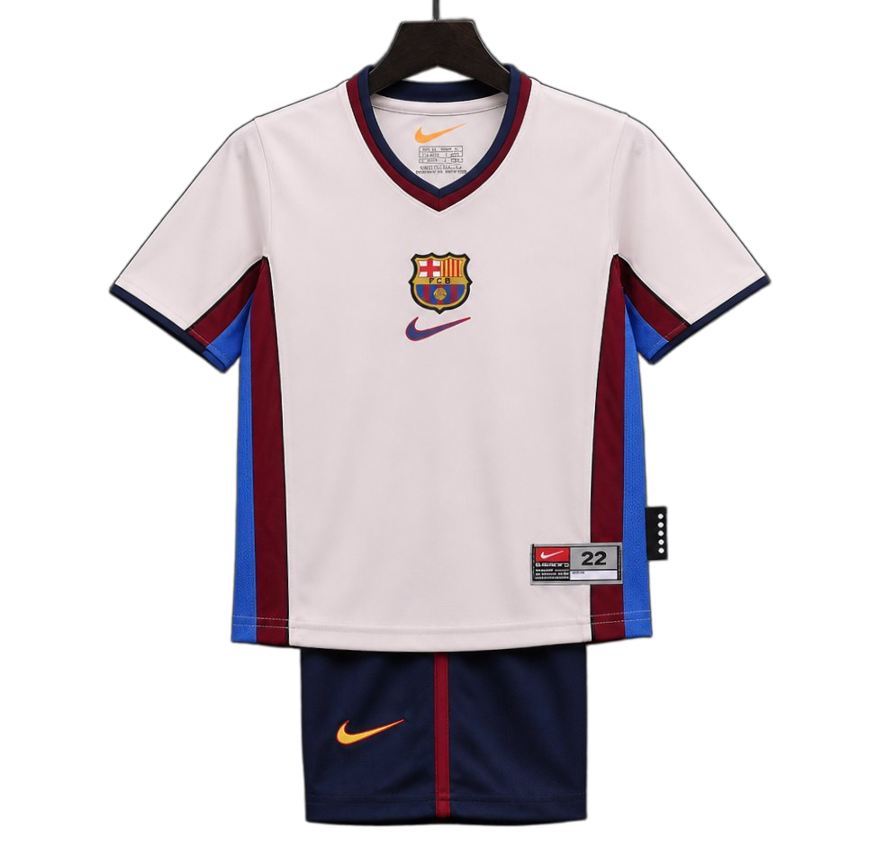 FC Barcelona 1998/99 Away Kids Kit – Retro Version