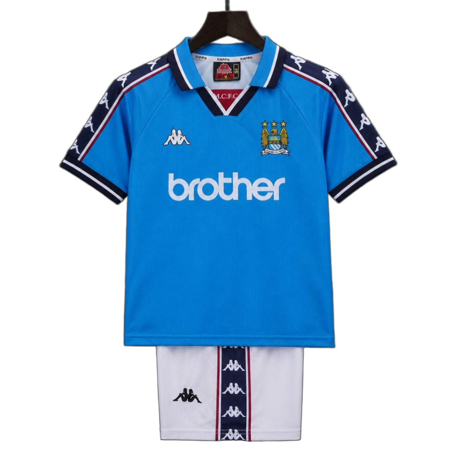 Manchester City 1997/98 Home Kids Kit – Retro Version