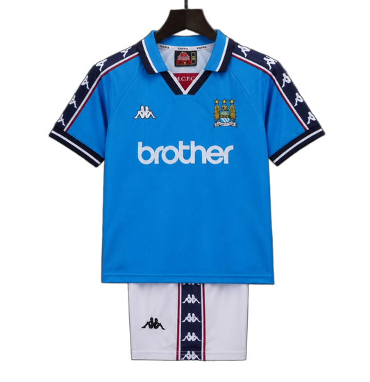 Manchester City 1997/98 Home Kids Kit – Retro Version