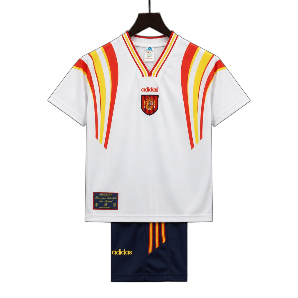 Spain 1996 Third Kids Kit – Retro Version – White
