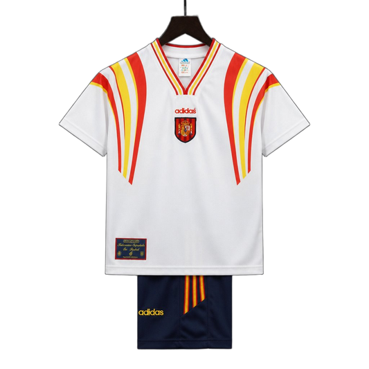 Spain 1996 Third Kids Kit – Retro Version – White