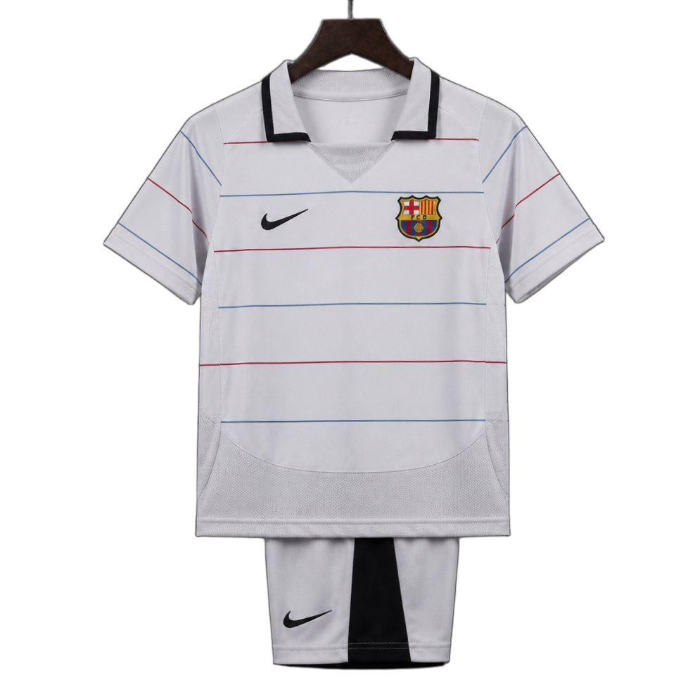 FC Barcelona 2003/04 Away Kids Kit – Retro Version – Grey