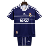 Real Madrid 1998/99 Away Kids Kit – Retro Version – Navy