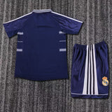 Real Madrid 1998/99 Away Kids Kit – Retro Version – Navy