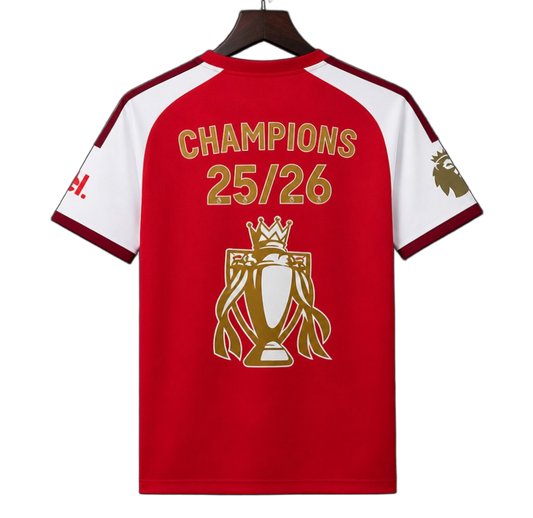 Arsenal 2026/27 Home Jersey – Champions Printing – Champions 25/26 Trophy Printing