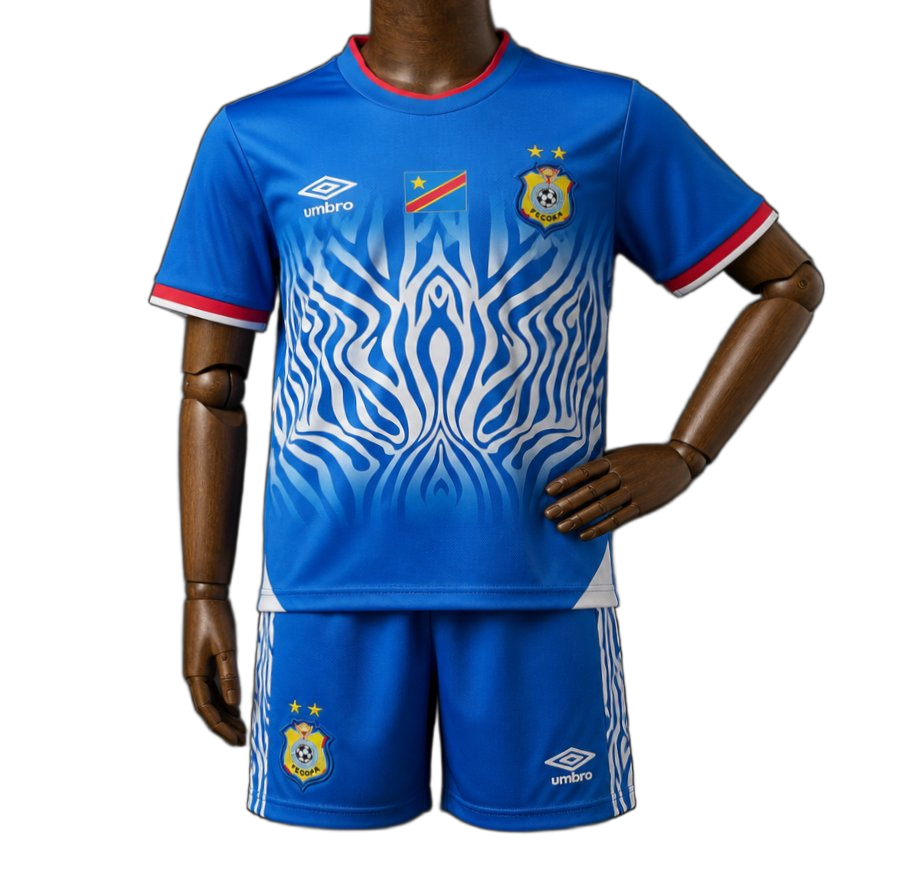 DR Congo Sky 2026 Home Jersey – Kids – Blue