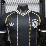 Germany 2026 Jersey – Black – Vintage Remake – Gold Central Stripe