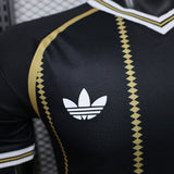 Germany 2026 Jersey – Black – Vintage Remake – Gold Central Stripe