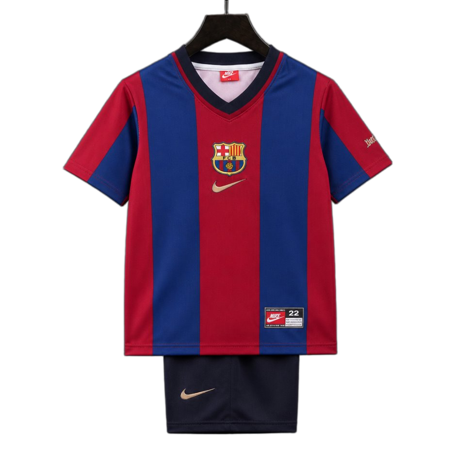 FC Barcelona 1998/99 Home Kids Kit – Retro Version