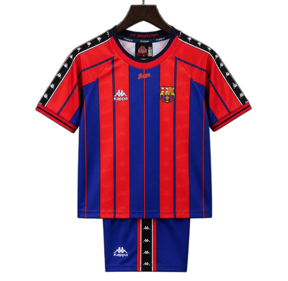 FC Barcelona 1997/98 Home Kids Kit – Retro Version