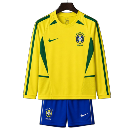Brazil 2002 Home Kids Kit – Long Sleeve – Retro Version