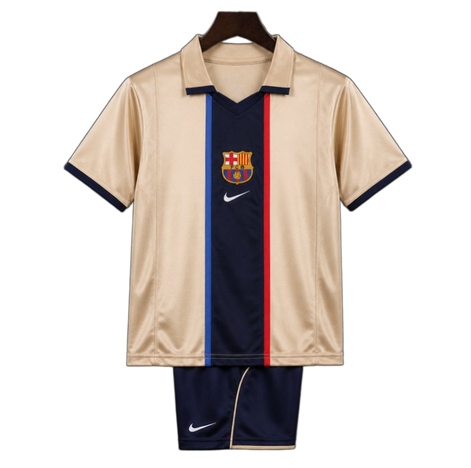 FC Barcelona 2001/02 Away Kids Kit – Retro Version