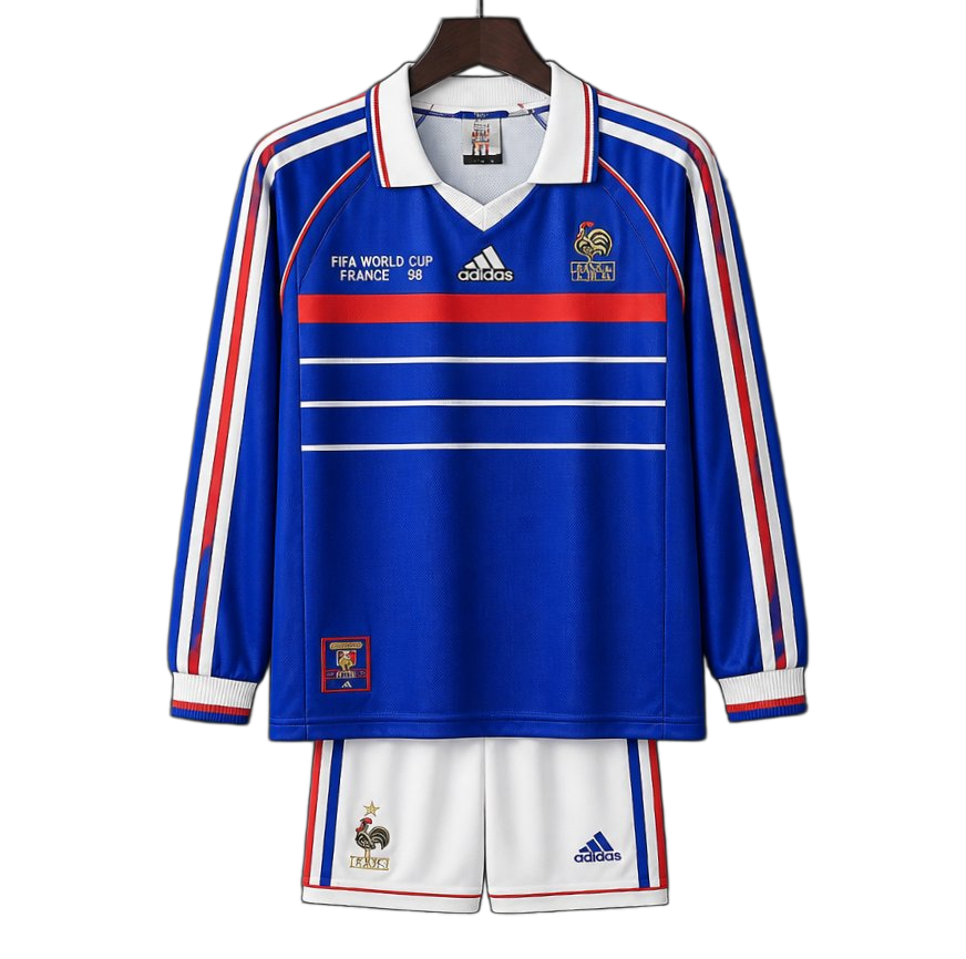 France 1998 Home Kids Kit – Long Sleeve – Retro Version