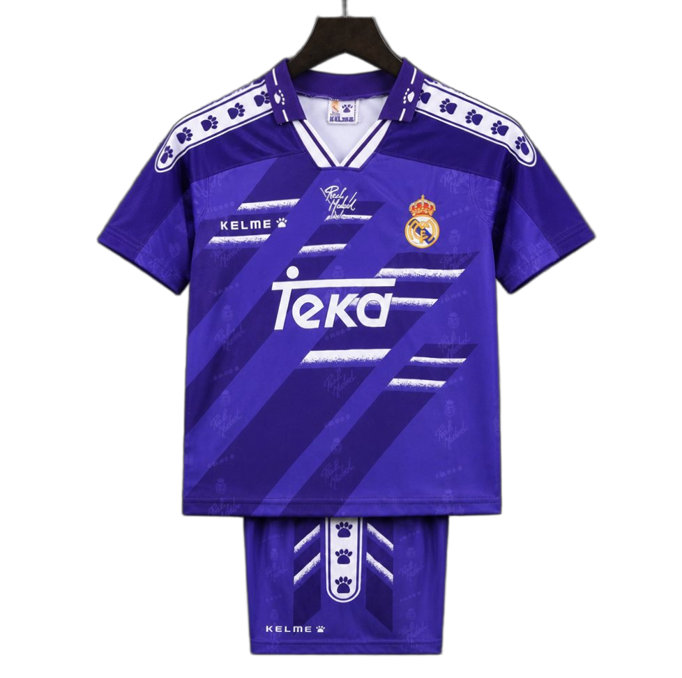 Real Madrid 1994/96 Away Kids Kit – Retro Version