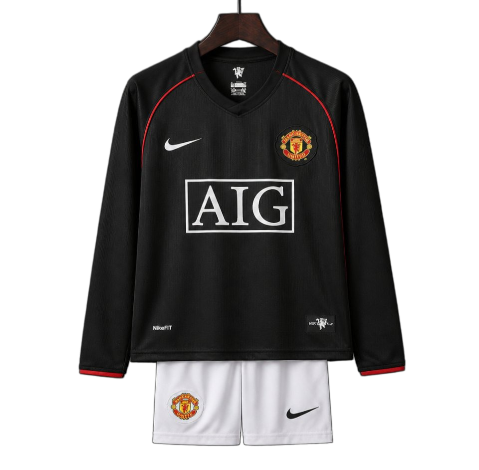 Manchester United 2007/08 Away Kids Kit – Long Sleeve – Retro Version