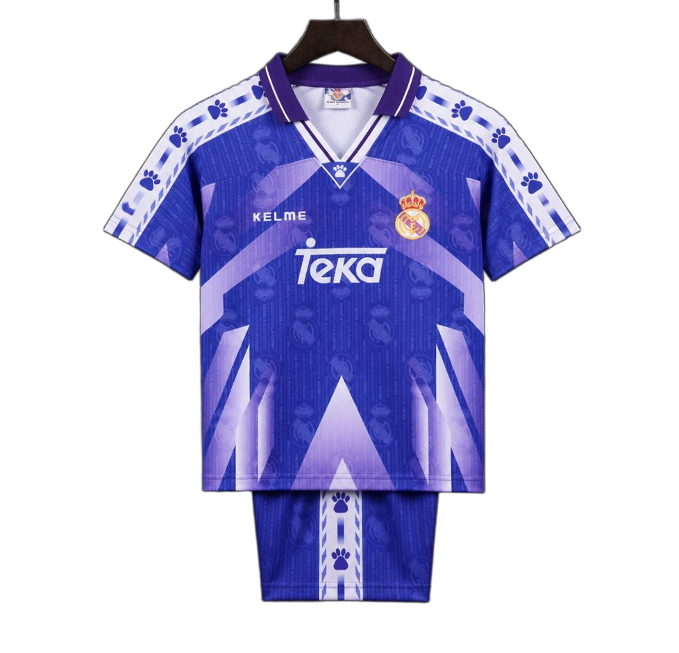 Real Madrid 1996/97 Away Kids Kit – Retro Version