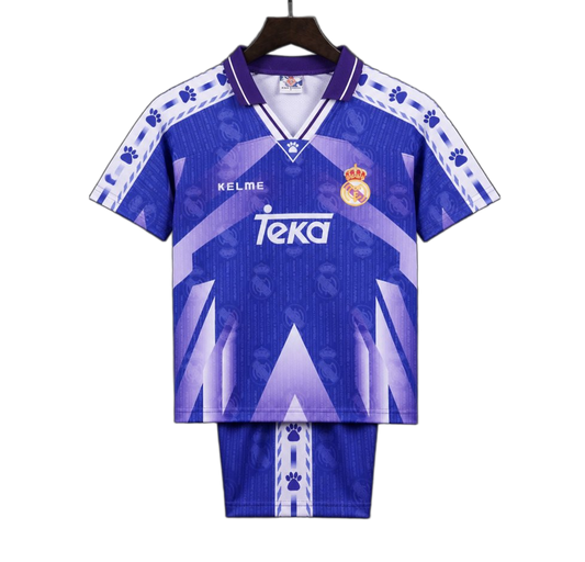 Real Madrid 1996/97 Away Kids Kit – Retro Version