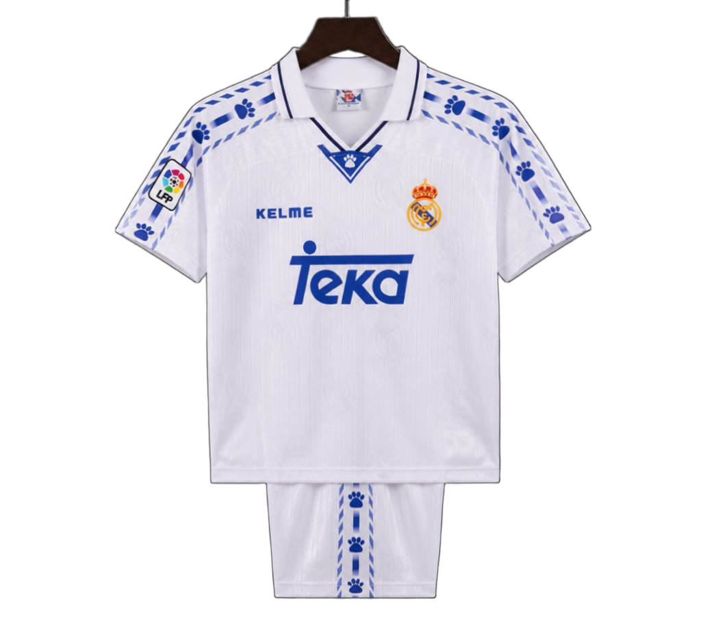 Real Madrid 1996/97 Home Kids Kit – Retro Version