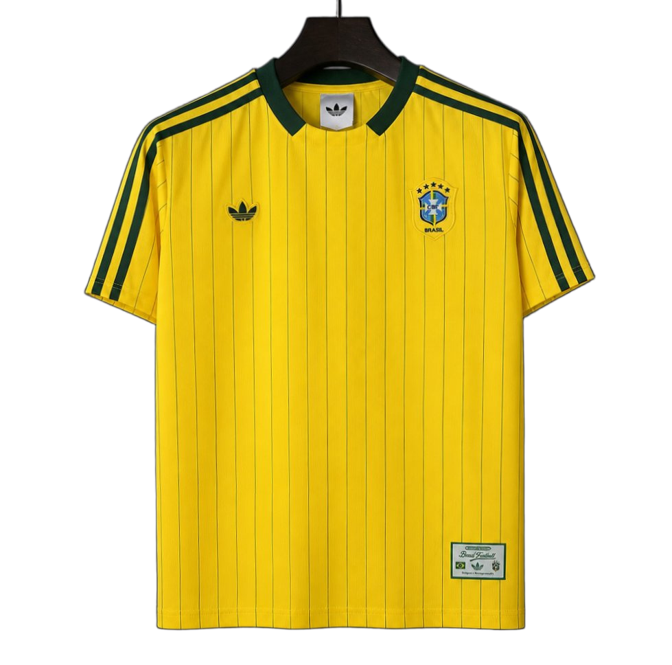 Brazil 2026 Jersey – Yellow – Adidas Originals Vintage Pinstripe