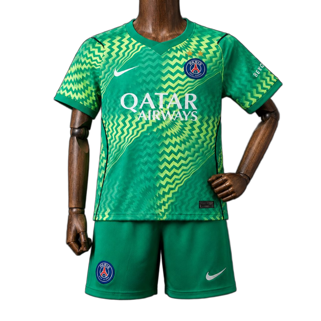 Paris Saint – Germain 2026/27 Goalkeeper Kids Kit – Green