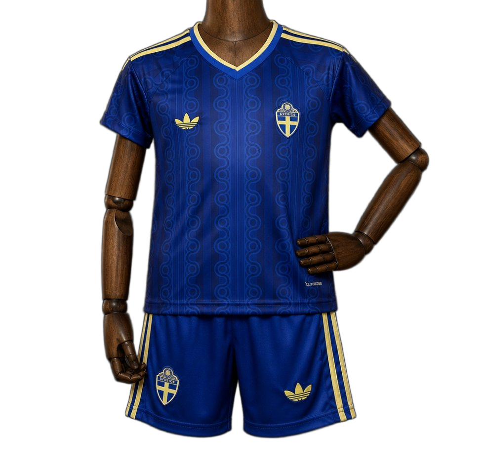 Sweden 2026 World Cup Away Kids Kit