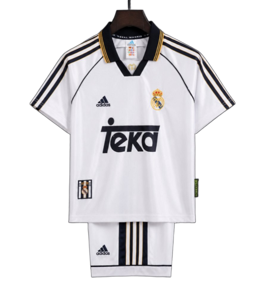 Real Madrid 1998/00 Home Kids Kit – Retro Version