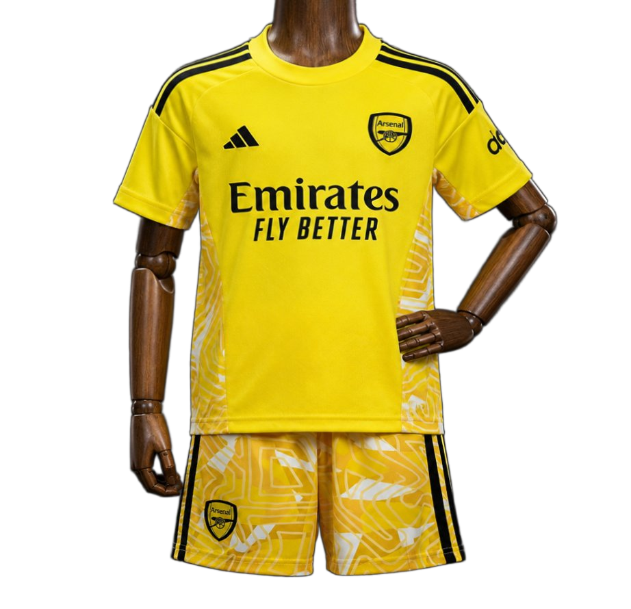 Arsenal 2026/27 Goalkeeper Kids Kit – White/Yellow