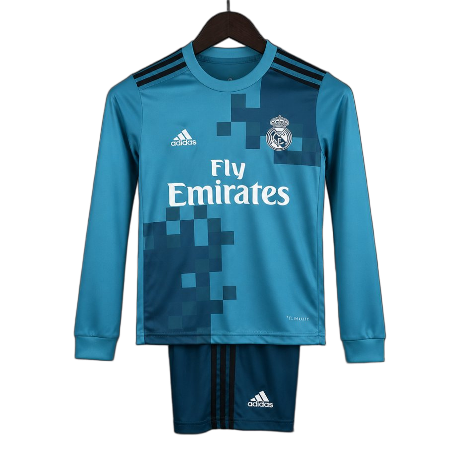 Real Madrid 2017/18 Third Kids Kit – Long Sleeve – Retro Version