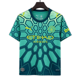 Manchester City 2026/27 Goalkeeper Jersey – Blue/Green – Vibrant Dark Geometric Pattern