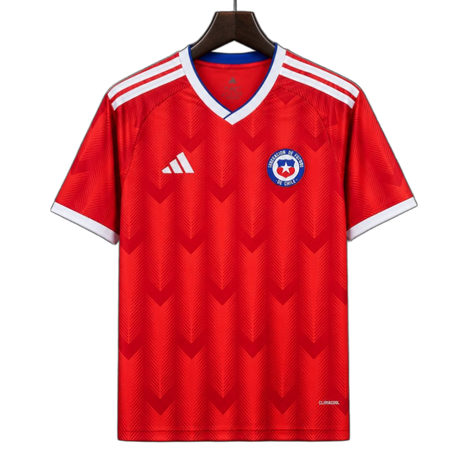 Chile 2026 Home Jersey – Red/White Geometric