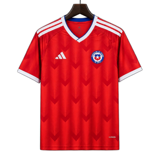 Chile 2026 Home Jersey – Red/White Geometric