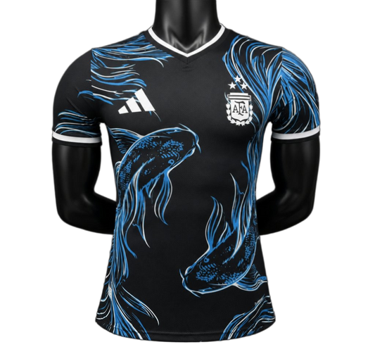 Argentina 2026 Jersey – Player Version – Special Edition – Black – Koi Fish