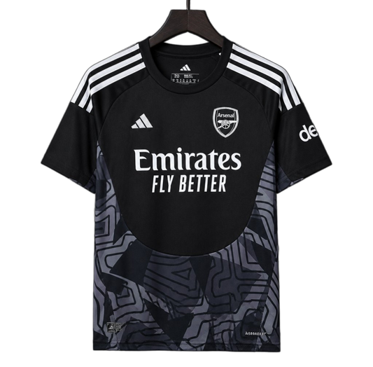 Arsenal 2026/27 Goalkeeper Jersey – Black/Grey – Dark Geometric Contour Pattern Set