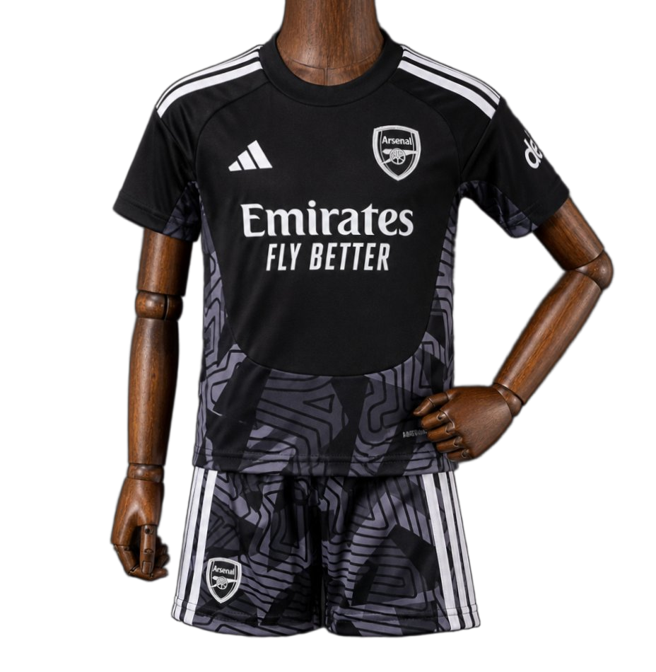 Arsenal 2026/27 Goalkeeper Kids Kit – Black/Grey