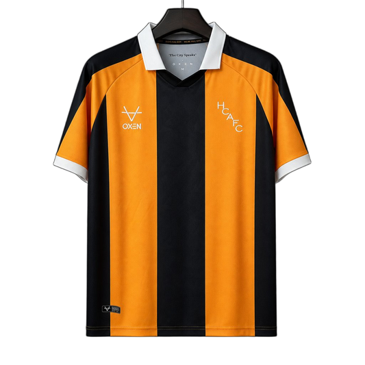 Hull City 2026/27 Home Jersey – Wide Amber/Black Stripes