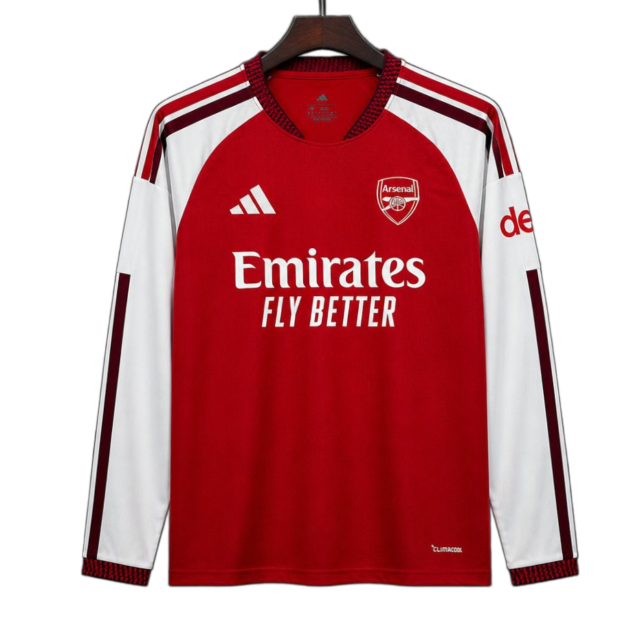 Arsenal 2026/27 Home Jersey – Long Sleeve – White/Red