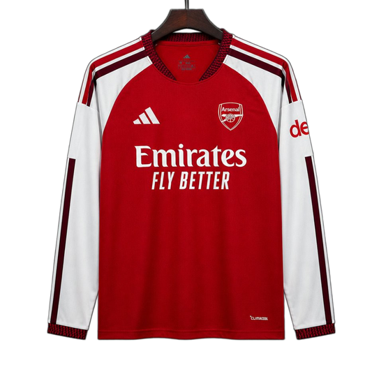 Arsenal 2026/27 Home Jersey – Long Sleeve – White/Red