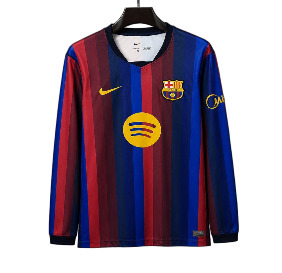 FC Barcelona 2026/27 Home Jersey – Long Sleeve – Red/Blue