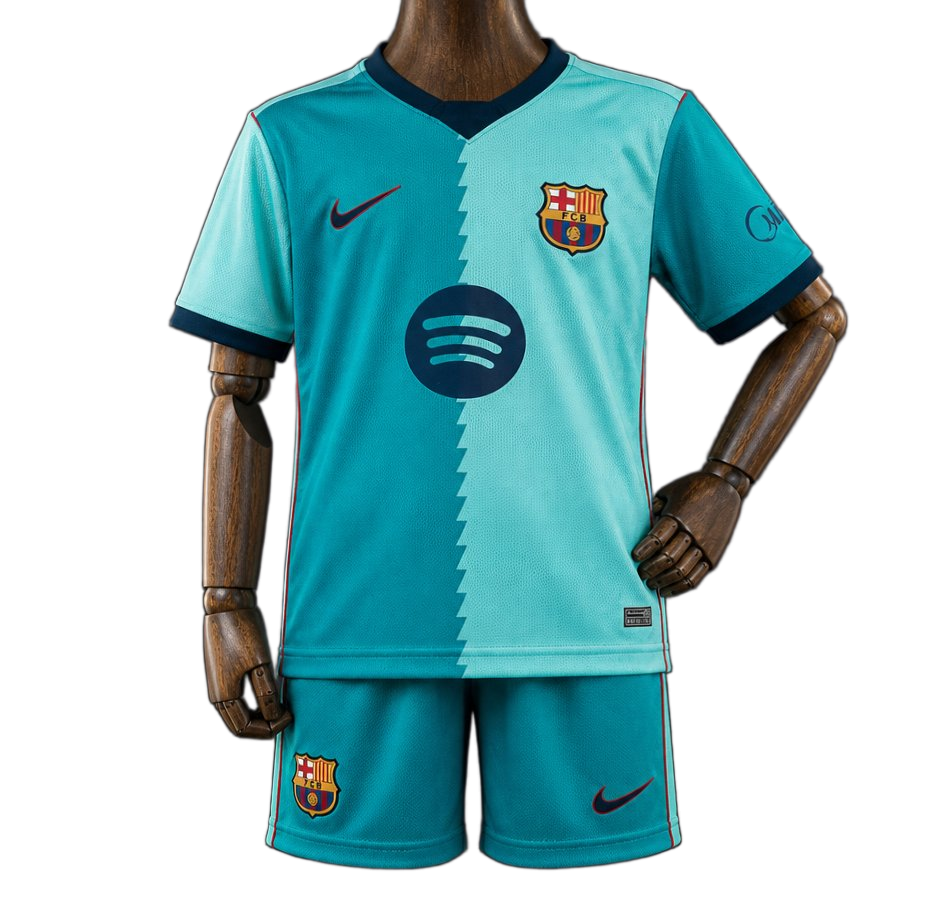 FC Barcelona 2026/27 Third Kids Kit – Teal